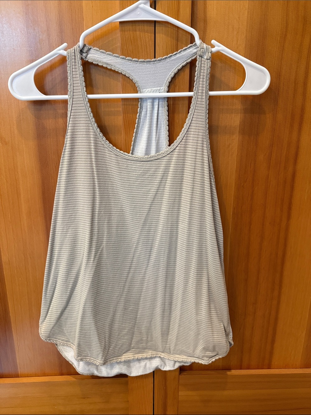 lululemon athletica Light Gray Striped Racerback Tank